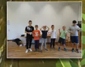 Siegergruppe der 5b "die Fußballkids" bei der "Sauwaldchallenge"