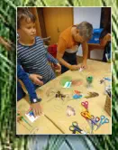 beim Basteln der "Klammerfrösche"